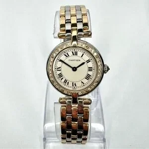 CARTIER PANTHERE VENDOME 24mm 3 Row Gold 0.28TCW Diamond Watch White Dial CARTIER PANTHERE VENDOME 24mm Quartz 3 Row Gold 0.28TCW  main image 3